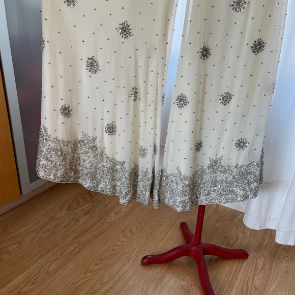 3 pc beaded cocktail palazzo, tank, scarf outfit. Size Small. Sold as set. - Picture 6 of 16